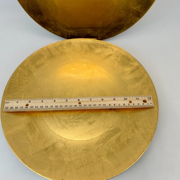 Pre-Owned Rustic Gold Charger Plates Set of 8 – 13” Holiday Table Decor - Picture 3 of 6